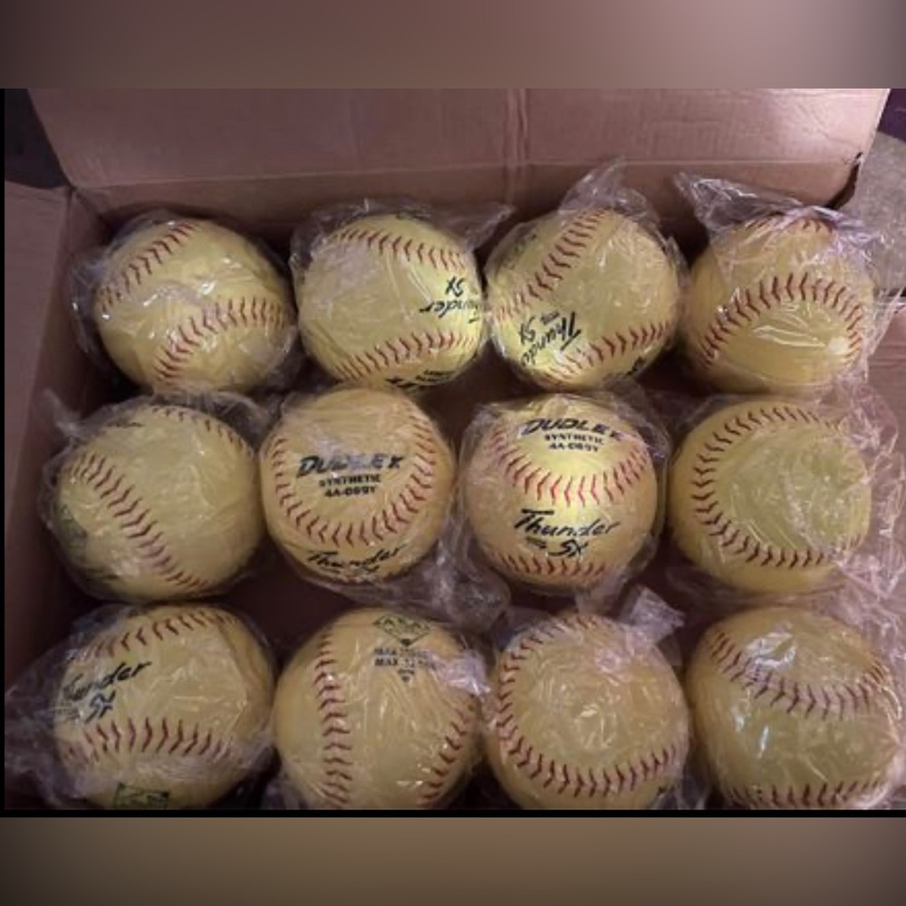 Dudley 12” USASB Thunder Hycon Slowpitch Synthetic Softball (12 inch diameter)